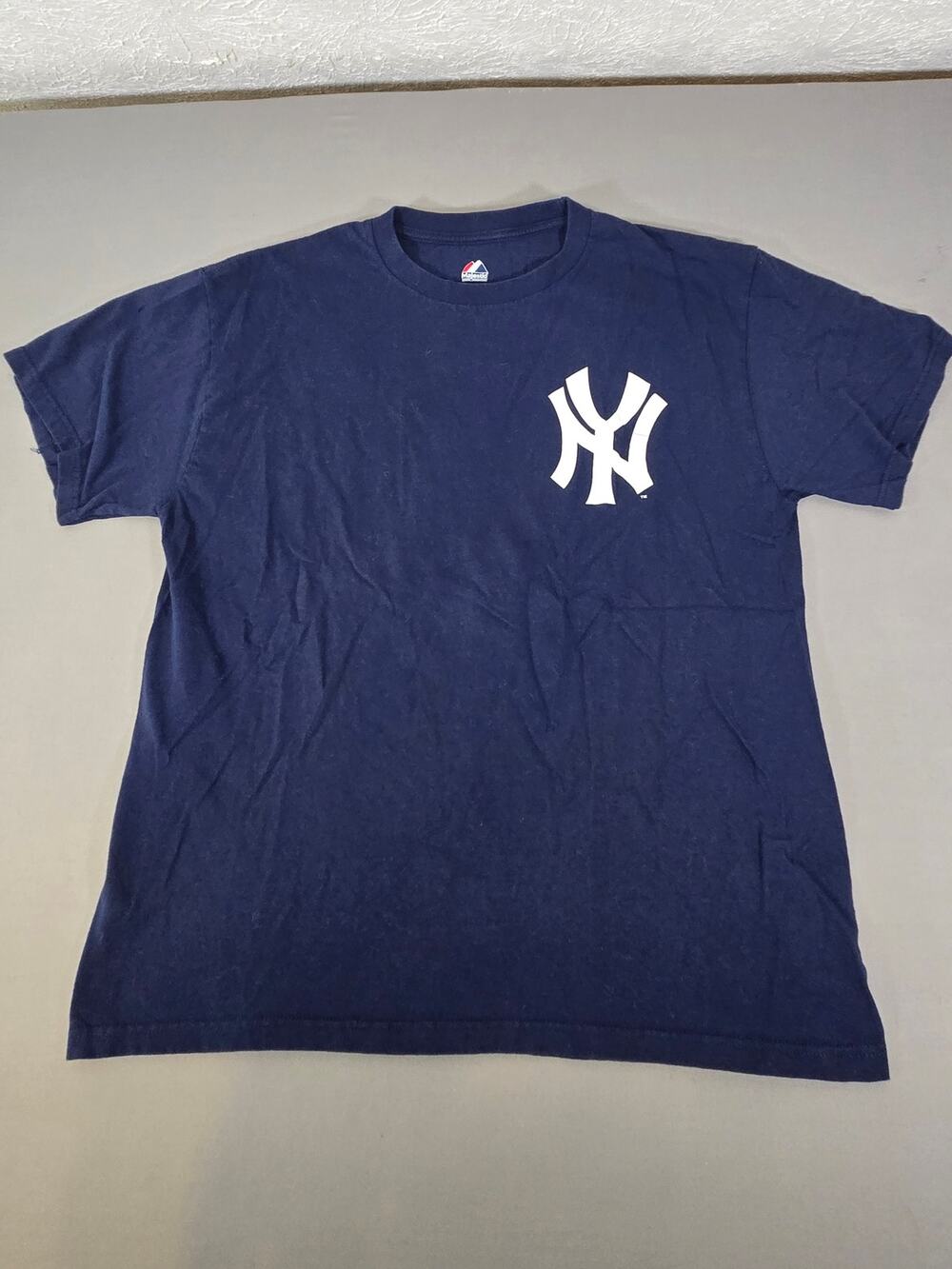 Majestic NY Yankees Mickey Mantle 7 Shirt Navy Large